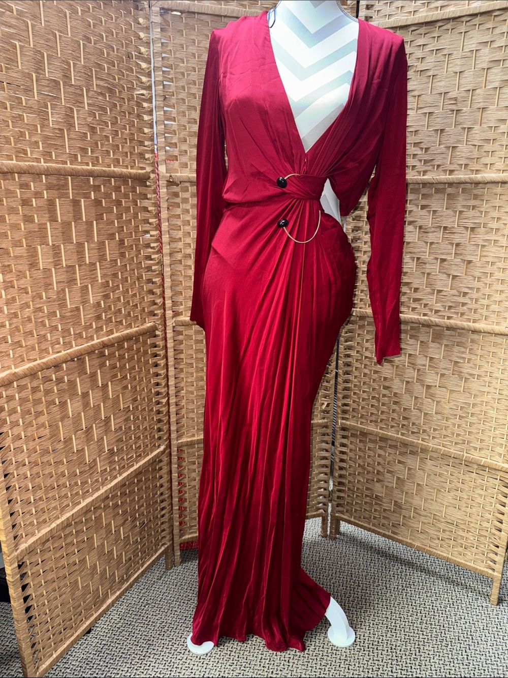 Zara women ss21 Limited edition Maroon/Burgundy cut out Dress